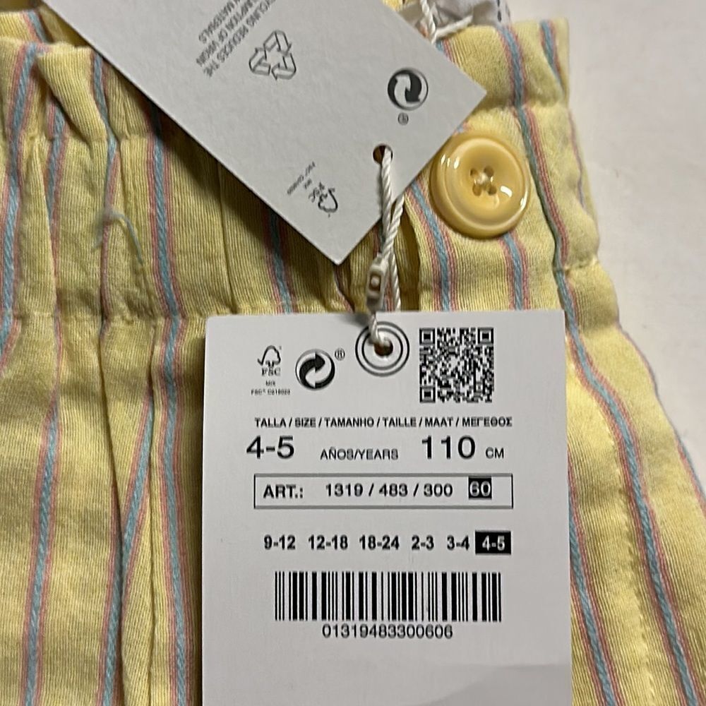 ZARA Kids | Yellow | STRIPED SHORTS - Picture 6 of 6